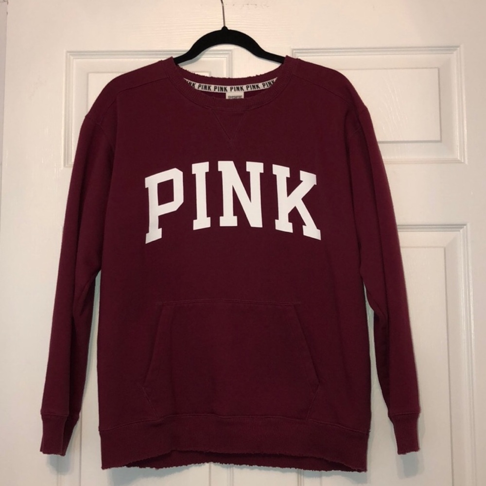 PINK VICTORIA SECRET DISTRESS SWEATSHIRT